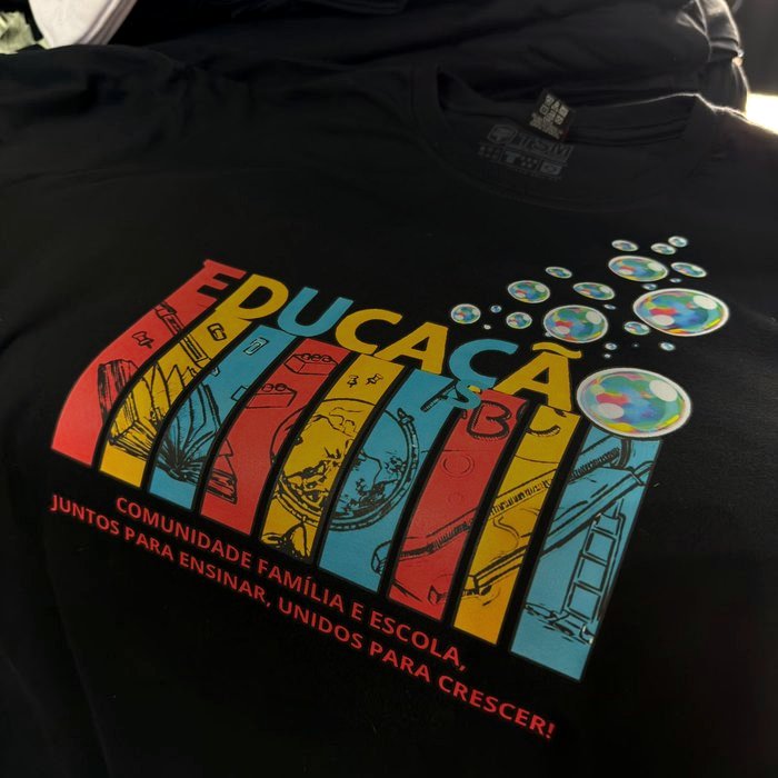 Camiseta educação DTF full color